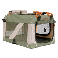 Nordic Paws Foldbart luksus hundebur i stof Army M - komfort og ro