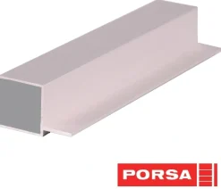 Porsa sølv aluprofil firkantet med flig 40 cm.