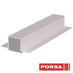 Porsa sølv aluprofil med dobbelt flig 110 cm.