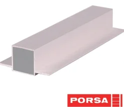 Porsa sølv aluprofil med dobbelt flig 75 cm.