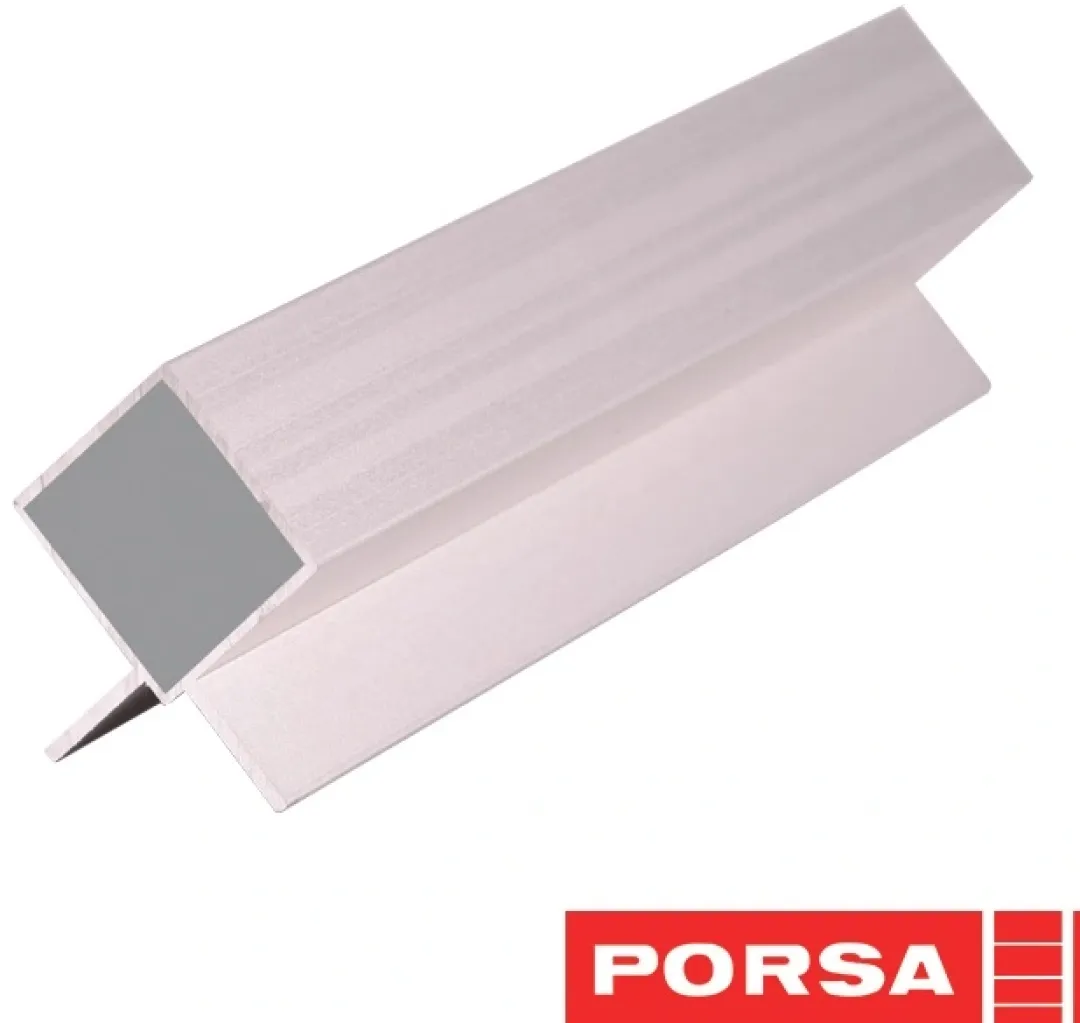 Porsa sølv aluprofil med dobbelt vinkelflig 65 cm.