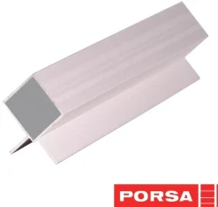 Porsa sølv aluprofil med dobbelt vinkelflig 60 cm.