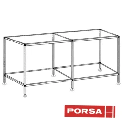 Porsa sølvfarvet akvariebord 600 liter