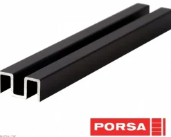 Porsa sort alu overskinne 130 cm.