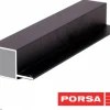 Porsa sort aluprofil firkantet med flig 130 cm.