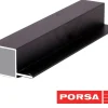 Porsa sort aluprofil firkantet med flig 15 cm.