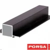 Porsa sort aluprofil med dobbelt flig 130 cm.