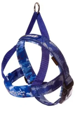 Ezydog QuickFit sele blå camouflage XL - hurtig og stabil sele til store hunde
