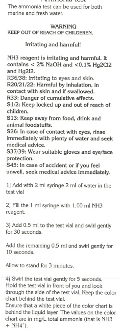 Salifert - Creating the right environment Salifert Ammonium Test NH3 / NH4
