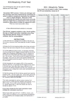 Salifert - Creating the right environment Salifert KH/Alkalinity Test Karbonat Hårdhed