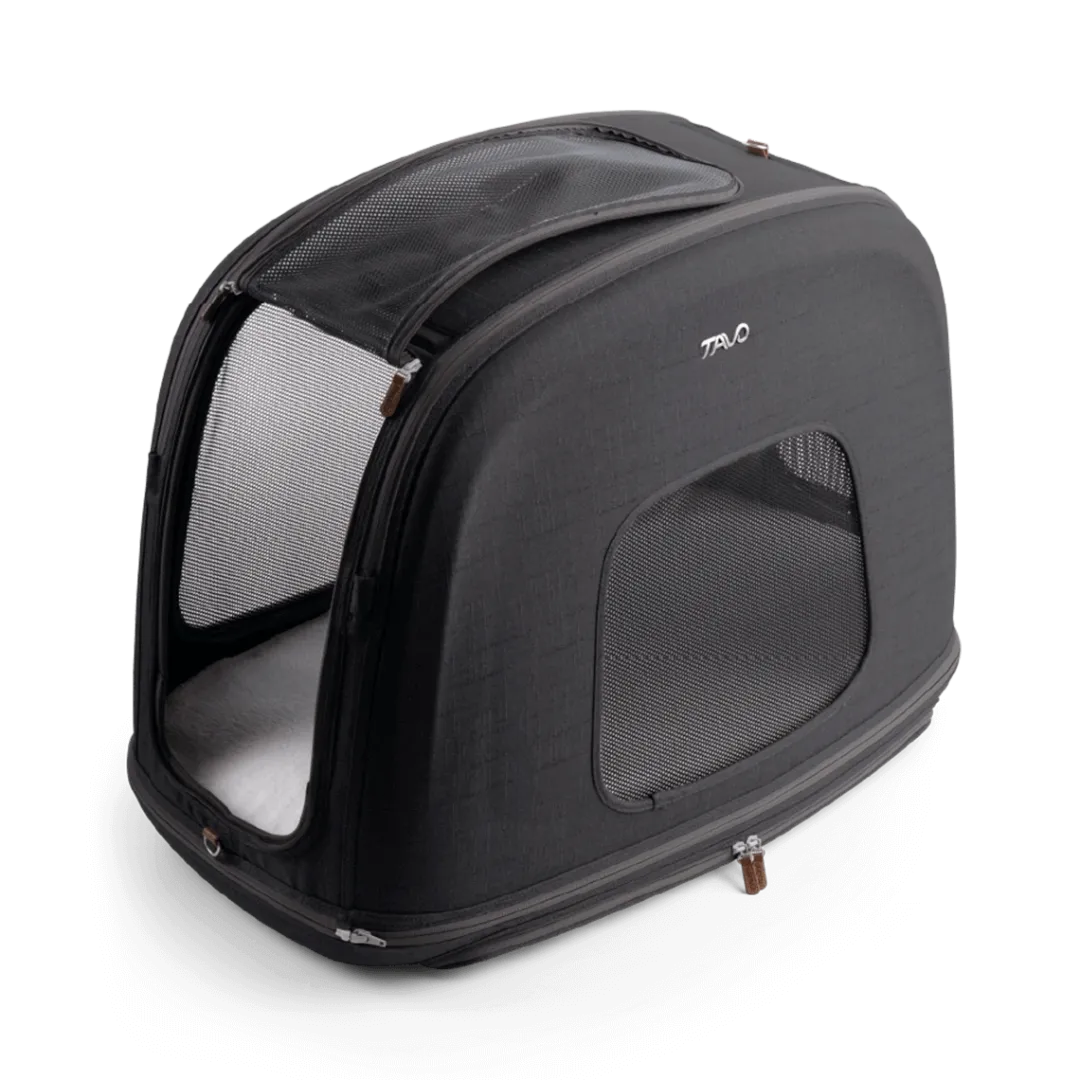Tavo Pets Tavo Crispin Medium Onyx Sort - Crash-testet transportbur til kæledyr