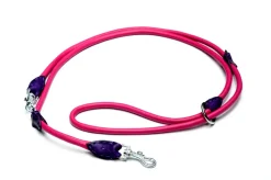 MiniZoo Timely Dressurline i rundsyet læder pink med krystaller 8 mm