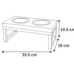 Flamingo Tommy Twin Feeder Set med stand 370 ml