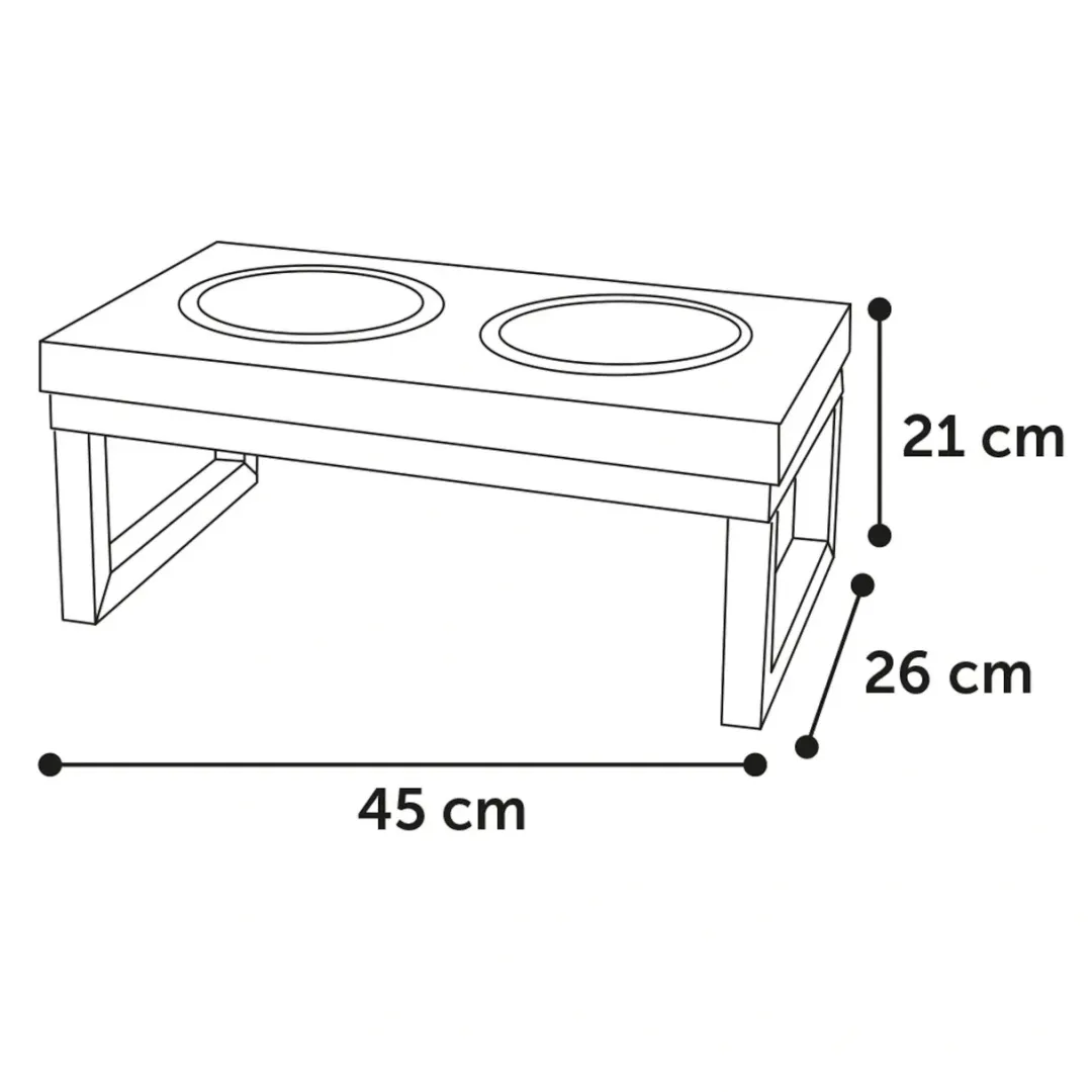Flamingo Tommy Twin Feeder Set med stand 800 ml