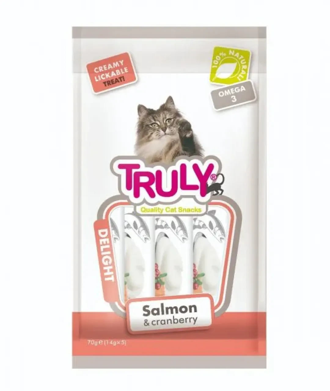 Truly Katte og Hundesnack Truly Cat Creamy Lickable Salmon & Cranberry
