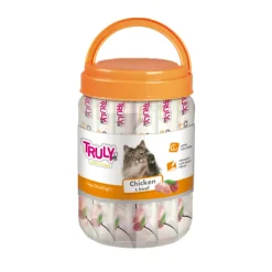 Truly Katte og Hundesnack Truly Kat Cremet kattegodbid med kylling og okse 420 g (30 tuber)