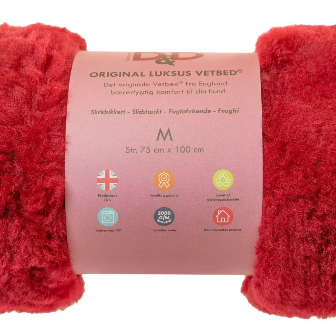 B&B Økologisk Hundeshampoo Vetbed Original bourgogne rød medium 75x100 cm til hund - varm stil og komfort