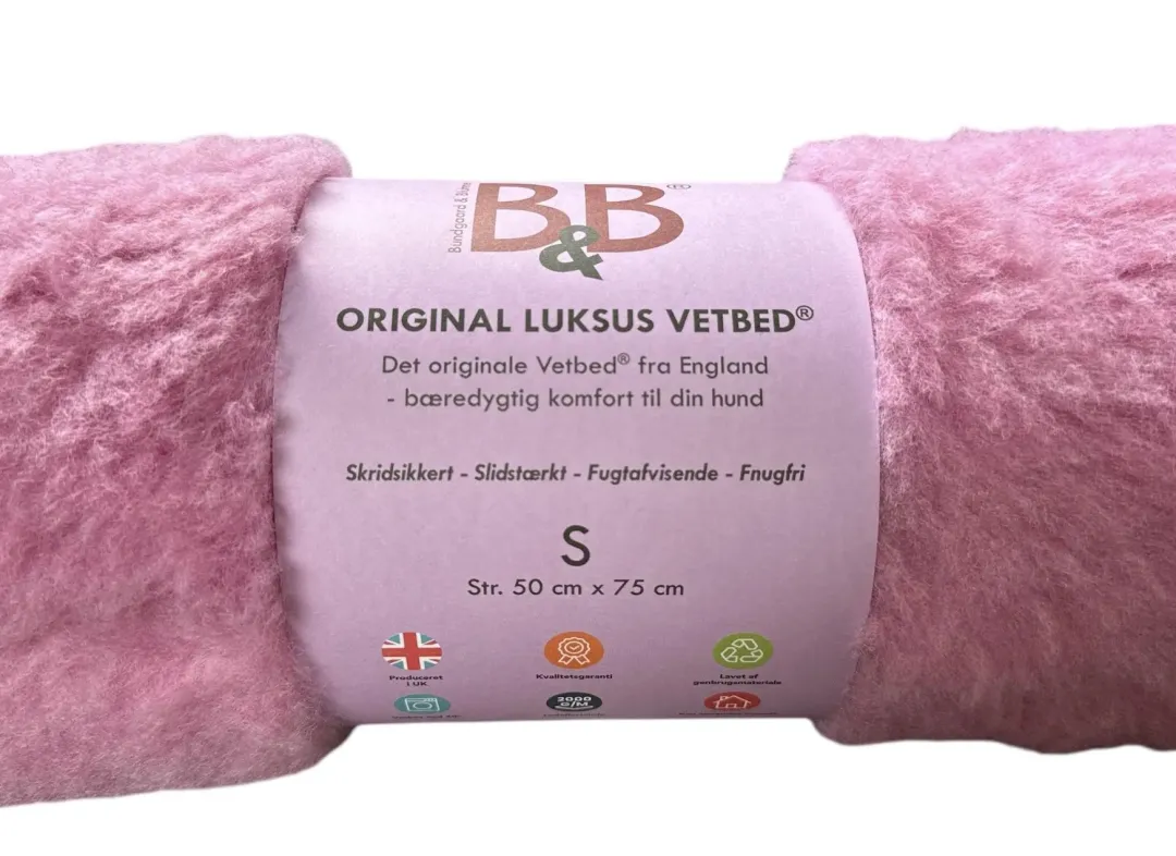 B&B Økologisk Hundeshampoo Vetbed Original rosa small 50x75 cm til hund - blød komfort og varme