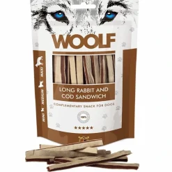 Woolf HundeSnacks og Kattesnack Woolf Hundesnack Kanin og Torsk Lang Sandwich