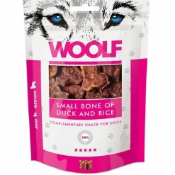 Woolf HundeSnacks og Kattesnack Woolf Hundesnack SmĂĄ Ben med And og Ris