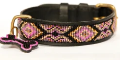 Zinj Hundehalsbånd Zinj Ombima halsbånd Medium Pink - håndlavet hundehalsbånd